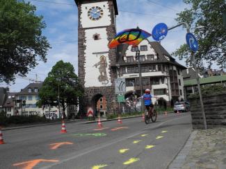 Radfahrer am Schwabentor