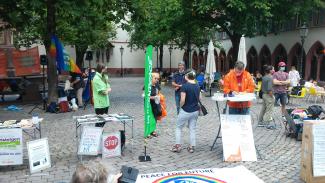 Demonstrierende auf dem Rathausplatz