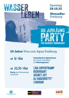 Jubiläumsparty der Freiburger Ortsgruppe von Viva con Agua anlässlich ihres 10. Geburtstags. Mehr Infos in der ausführlichen Beschreibung.