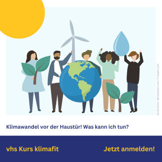 Kartoon Darstellung Menschen engagiert für Klimaschutz