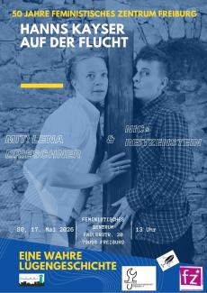 Anna Reulin und Hanns Kayser stehen rechts und links von einem Dachbalken vor der historischen Wandkulisse des Peterhofkellers und schauen verliebt.